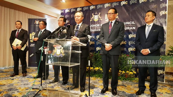 Johor Menteri Besar, Datuk Ir. Hasni Mohammad during the press conference after Iskandar Johor Economic Council (IJEC) meeting